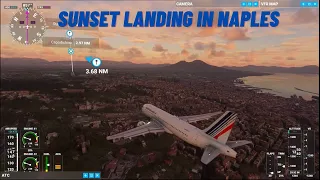 Beautiful Sunset Landing In Naples Italy International Airport | Microsoft Flight Simulator 2020