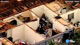 Aerial views show massive storm damage in Houston