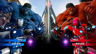 Blue Hulk & IronMan Vs Red Hulk & IronMan [Very Hard]AI Marvel vs Capcom Infinite Gameplay