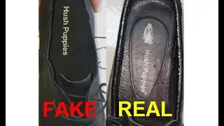 Real vs Fake Hush Puppies shoes. How to spot counterfeit Hush Puppies