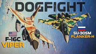 F-16C Viper Vs Su-30SM Flanker-H DOGFIGHT | Digital Combat Simulator | DCS |