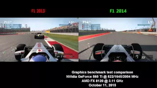 F1 2013 vs F1 2014 Graphics benchmark test comparison (1080p60 HD)