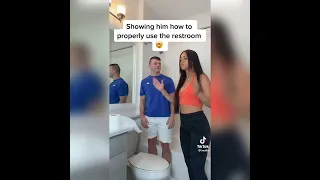 showing him how to use toilet properly| TikTok compilation