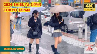 【4k hdr】 3 hours Heavy Rain Walk in Shibuya (渋谷) Tokyo Japan | Relaxing Natural City ambience