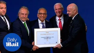 The USA, Canada and Mexico win the bid to host the 2026 World Cup