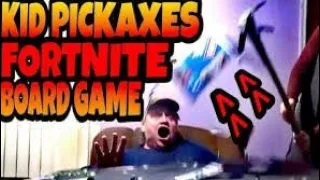 kid pickaxes Fortnite monopoly board game!!! reaction