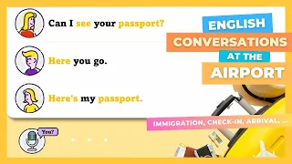 At The Airport English Conversation | Airport Immigration, Check-in, Arrival, .. | Travel English