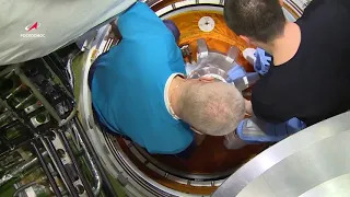 Opening the Russian Nauka modul hatch of the International Space Station