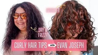 Getting curly hair tips with curl expert @evanjosephcurls #curlyhair #curlyhairroutine