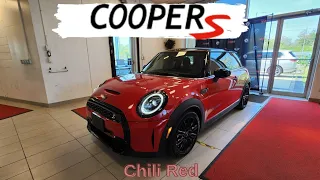 NEW ARRIVAL! 2024 MINI Cooper S 3 Door Chili Red on Malt Brown Chester Leather