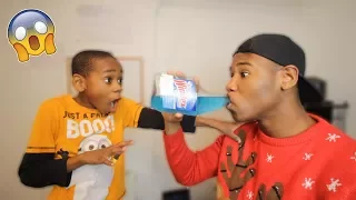 Drinking Windex Prank On Little Brother! (Freakout)