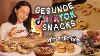 GESUNDE WINTER SNACKS von TikTok | Ich teste einfache und vegane Rezepte (schnell & wenige Zutaten)