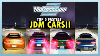 Top 5 Fastest JDM Cars in NFS Underground 2 | Skyline GT-R34, Supra, 350Z, RX-7, Etc