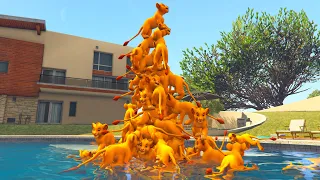 GTA 5 Epic Ragdolls | Pile of SIMBA'S 🤣 the lion king Jumps / Fails ep.13 *NEW* 4K Ultra Hd Graphics