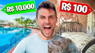 Sobrevivendo em HOTEL De R$ 100 Vs HOTEL De R$ 10.000