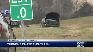 Driver accused of hitting state police vehicle, leading troopers on chase on Pa. Turnpike