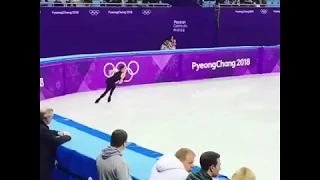 Alina Sagitova warming up at the Olympics 2018