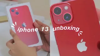 IPHONE 13 AESTHETIC UNBOXING IN RED