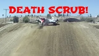 DEATH SCRUB! Crash at Milestone MX Vet Track - 7/28/13 - Gopro HD