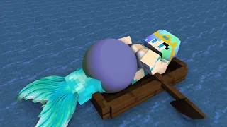 Giant Mermaid VORE Fishing Girl on the Beach - Minecraft Animation
