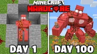 I Survived 100 Days as BLOOD GOLEM in Hardcore Minecraft