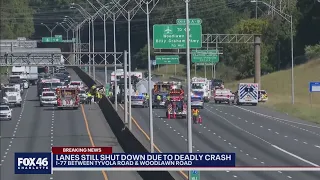 Lanes remain closed Monday for hours due to deadly crash on I-77