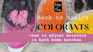 How to use dyes in bath bombs + adjusting hydration in batches.