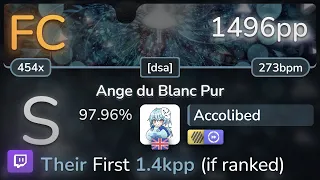 🔴 10.7⭐ Accolibed | ke-ji feat. Nanahira - Ange du Blanc Pur [dsa] +HDDT 97.96% FC 1496pp - osu!