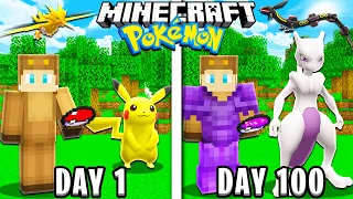 I Survived 100 Days in Minecraft POKEMON!