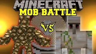 Glowstone Monster Vs. Iron Golem - Minecraft Mob Battles - Angry Creatures Mod