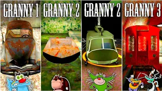 All Granny 1 2 3 Vehicle Escape Vs Gameplay With Oggy and Jack