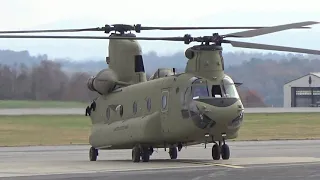 US Army CH 47 Chinook Start Up, Taxi, & Take Off 19Nov19