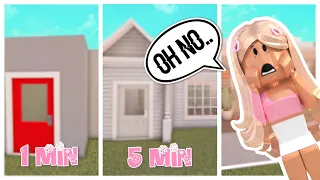 BUILDING a BLOXBURG HOUSE in 1 MINUTE, 5 MINUTES, & 10 MINUTES! ⏱️😳 I butterflii