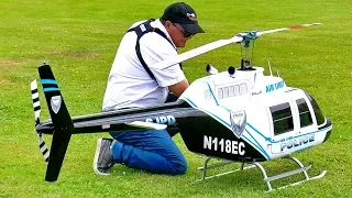 HUGE RC BELL-206 JETRANGER SCALE MODEL TURBINE HELICOPTER FLIGHT DEMONSTRATION