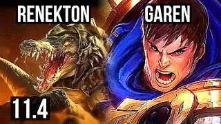 RENEKTON vs GAREN (TOP) | 7/1/8, 1.3M mastery, 400+ games, Godlike | EUW Master | v11.4