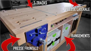 JE FABRIQUE MON NOUVEL ÉTABLI D'ÉBÉNISTE ! (100% Chêne Massif) PARTIE 2