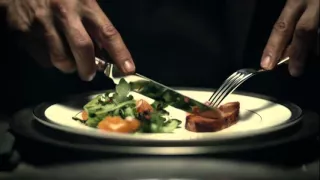 Hannibal's first appearance (Dining alone with music) S01E01