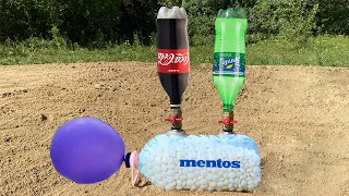 Experiment !! Coca Cola, Sprite vs Mentos Balloons