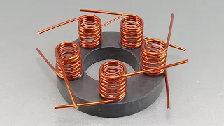 Free energy generator with five copper coil and big magnet