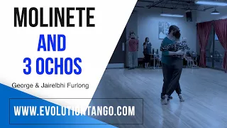 Half molinete (mickey) into 3 ochos in George and Jairelbhi's Intermediate tango class.