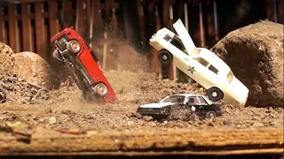 1/64 scale cars Police Chases and Crashes Compilation Slow Motion