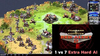 Red Alert 2 Yuri's revenge I Tsunami 8 map 1 vs 7 Extra Hard AI