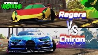SPEED COMPARISON - Bugatti Chiron VS Koenigsegg Regera - NFS Unbound [Ultra Settings]