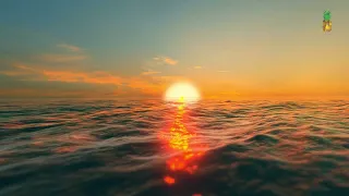 Amazing Golden Sunset In Ocean - Relaxing Piano Music for Sleep, Meditation, Calmness