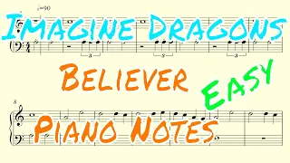 Imagine Dragons Believer Piano Notes Easy