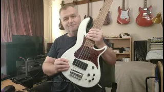 Harley Benton JJ-55 OP White after a Bartolini mod, overview, and sounds with  Prolude KO750 amp
