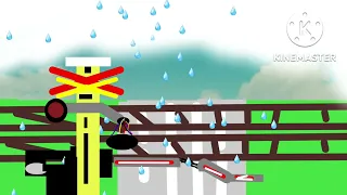 Indonesian level crossing animation after an earthquake