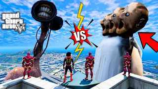 3 Head Granny vs Super Siren head Fight in Gta5 😱😨