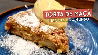 Torta de maçã alemã fácil e rápida de fazer