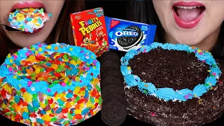 ASMR RAINBOW EXPLOSION ICE CREAM CAKE + OREO ICE CREAM CAKE 아이스크림 케이크 리얼사운드 먹방 ケーキ केक